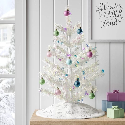 24" Christmas Unlit Tree Iridescent Tinsel - Wondershop™ 3 24" Christmas Unlit Tree Iridescent Tinsel - Wondershop™