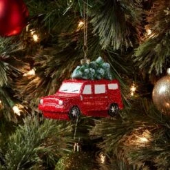 SUV With Tree Christmas Tree Ornament Red - Wondershopâ˘