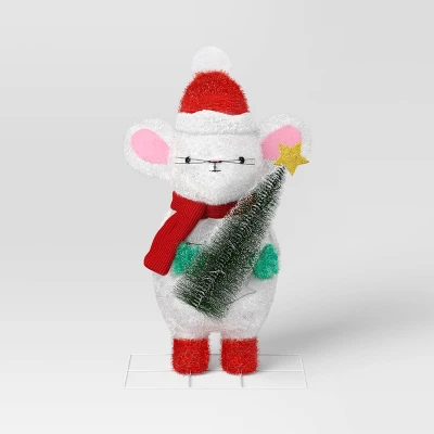 Incandescent Tinsel Mouse Christmas Novelty Sculpture Light With Clear/Multicolor Light Bulb - Wondershop™ 4 Incandescent Tinsel Mouse Christmas Novelty Sculpture Light With Clear/Multicolor Light Bulb - Wondershop™ - Image 2