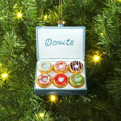 Christmas Glass Donut Box Ornament - Wondershop™ 3 Christmas Glass Donut Box Ornament - Wondershop™