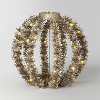 LED Christmas Hanging Tinsel Sphere With Warm White Lights - Wondershop™ 5 LED Christmas Hanging Tinsel Sphere With Warm White Lights - Wondershop™ - Image 3