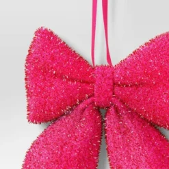 6.5" Christmas Tinsel Bow Ornament Hot Pink  - Wondershop™ -Christmas Supply Store GUEST 87b9de0e 72ec 4458 ae75 1a681c6083b6