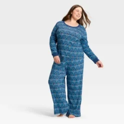 Women's Hanukkah Ribbed Long Sleeve Shirt And Pants Holiday Matching Family Pajama Set - Wondershop™ Blue -Christmas Supply Store GUEST 886cfb8e db5e 4b53 8536 6866ae6b2f5a