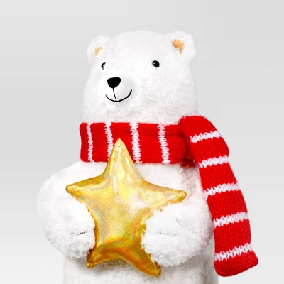 Christmas Plush Polar Bear With Star Decor - Wondershop™ 4 Christmas Plush Polar Bear With Star Decor - Wondershop™ - Image 2