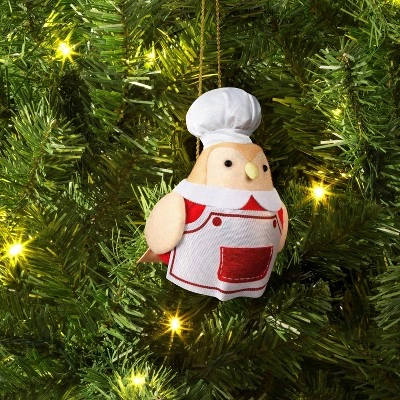 Christmas Fabric Chef Bird Ornament - Wondershop™ 3 Christmas Fabric Chef Bird Ornament - Wondershop™