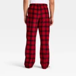 Men's Plaid Microfleece Holiday Matching Family Pajama Pants - Wondershop⢠Red/Black
