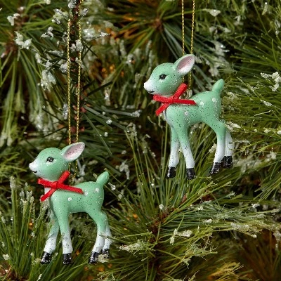 2ct Retro Small Deer Christmas Tree Ornament Set - Wondershop™ 3 2ct Retro Small Deer Christmas Tree Ornament Set - Wondershop™