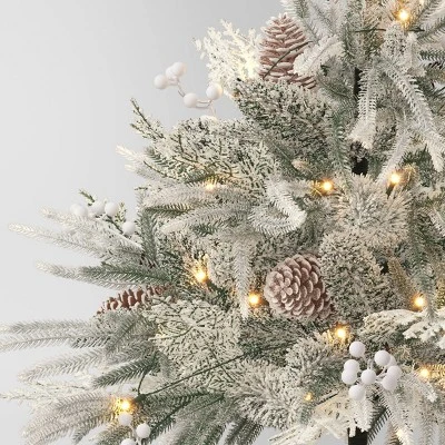 28" Pre-Lit Christmas Mixed Artificial Flocked Greenery With Ground Stake - Wondershop™ 5 28" Pre-Lit Christmas Mixed Artificial Flocked Greenery With Ground Stake - Wondershop™ - Image 3