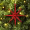 5.8" Christmas Plastic Spike Starburst Ornament Red - Wondershop™