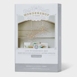 2pc 12" LED Twinkling Starburst Christmas Novelty Sculpture Light White With Gold Wire - Wondershop™ -Christmas Supply Store GUEST 9e355372 5f86 4827 a9eb 2b78d2e58bd6