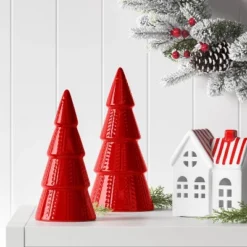 8" Christmas Ceramic Tree Shaped Decor - Wondershopâ˘