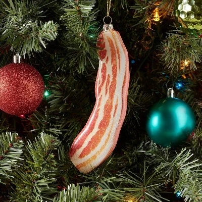 Bacon Glass Christmas Tree Ornament - Wondershop™: Gold, Indoor 3 Bacon Glass Christmas Tree Ornament - Wondershop™: Gold, Indoor