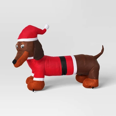 3.5' Christmas Indoor/Outdoor Lighted Inflatable Dachshund In Santa Suit - Wondershop™ 3 3.5' Christmas Indoor/Outdoor Lighted Inflatable Dachshund In Santa Suit - Wondershop™ - Image 2