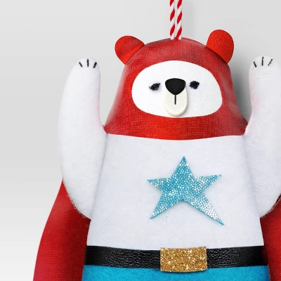 5.25" Christmas Fabric Superhero Ornament Polar Bear - Wondershop™ 4 5.25" Christmas Fabric Superhero Ornament Polar Bear - Wondershop™ - Image 2
