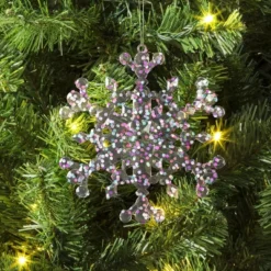 5" Christmas Iridescent Plastic Snowflake Ornament - Wondershopâ˘