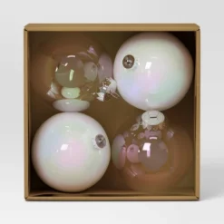 4ct 150mm Christmas Ornament Set Iridescent White/Clear - Wondershop™ 6 4ct 150mm Christmas Ornament Set Iridescent White/Clear - Wondershop™ -Christmas Supply Store GUEST b24957f3 f031 4230 84fe ca3c3981dd53