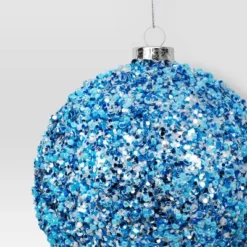 4" Christmas Chunkey Glitter Ball Ornament Light Blue - Wondershop™ -Christmas Supply Store GUEST b2c288cd 71dd 4413 a14c 4aa440d63182