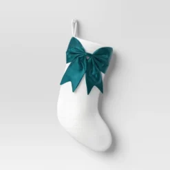 21" White Stocking With 3D Bow Decor - Wondershop™ -Christmas Supply Store GUEST b2daf032 dba4 4e30 80fa b8223578136a