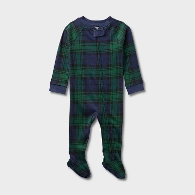 Baby Plaid Ribbed Holiday Matching Family Footed Pajamas - Wondershop™ Green 5 Baby Plaid Ribbed Holiday Matching Family Footed Pajamas - Wondershop™ Green - Image 3
