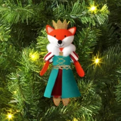5" Christmas Fabric Fox Princess Ornament - Wondershopâ˘
