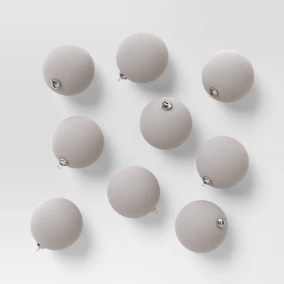 9ct 80mm Christmas Flocked Ball Ornament Set - Wondershop™ 10 9ct 80mm Christmas Flocked Ball Ornament Set - Wondershop™ - Image 8