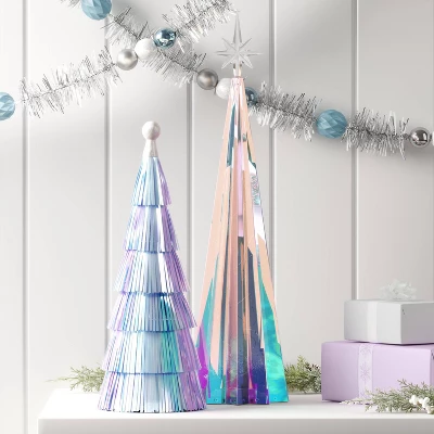 12" Christmas Tinsel Tree Decor Iridescent - Wondershop™ 3 12" Christmas Tinsel Tree Decor Iridescent - Wondershop™