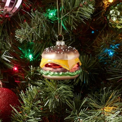Glass Cheeseburger Christmas Tree Ornament - Wondershop™ 3 Glass Cheeseburger Christmas Tree Ornament - Wondershop™