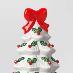 12" Lit Ceramic White Christmas Tree With Red Bow - Wondershop™ 7 12" Lit Ceramic White Christmas Tree With Red Bow - Wondershop™ -Christmas Supply Store GUEST c098588d 6fff 453d 9a66 c0de0e128c6f