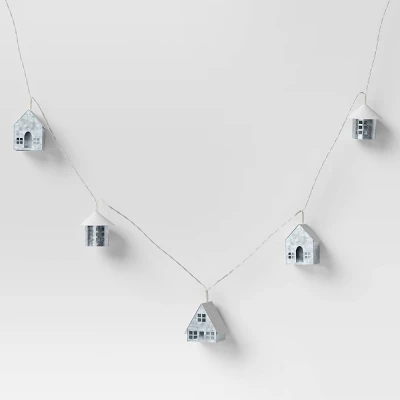 8ct LED Battery Operated Christmas Metal Village Novelty String Lights Warm White With Clear Wire - Wondershop™ 4 8ct LED Battery Operated Christmas Metal Village Novelty String Lights Warm White With Clear Wire - Wondershop™ - Image 2