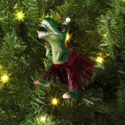 Christmas Tinsel Skirt Dino Ornament - Wondershop™