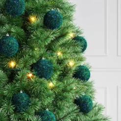 9ct Christmas Tinsel Ball Ornament Set Blue Green - Wondershopâ˘