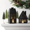 11" Lit Metal House Christmas Village Building - Wondershop™ Black: Indoor Tabletop Decorative Object, Battery-Powered -Christmas Supply Store GUEST c4579e8b 67a4 4729 82eb 446d26f8103c