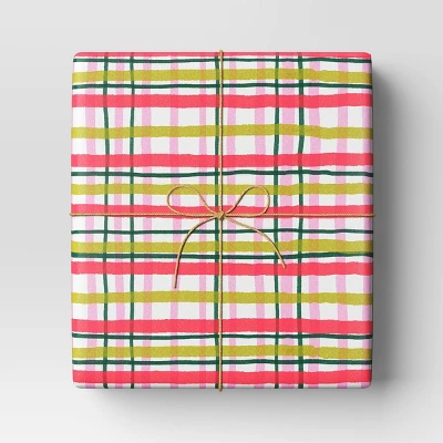30” 20 Sq Ft Christmas Roll Wrap Pink/Green Plaid - Wondershop™ 3 30” 20 Sq Ft Christmas Roll Wrap Pink/Green Plaid - Wondershop™