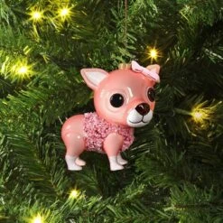 Christmas Glass Pink Chihuahua Ornament - Wondershopâ˘