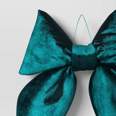 12" Christmas Velvet Bow Decor Teal - Wondershop™ 4 12" Christmas Velvet Bow Decor Teal - Wondershop™ - Image 2