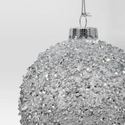 Christmas Silver Beaded Ball Ornament - Wondershop™ -Christmas Supply Store GUEST c7ae7145 7d24 4a5f a992 0ec706058e44