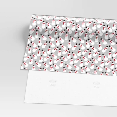 30” 25 Sq Ft Christmas Roll Wrap Snowman On Silver - Wondershop™ 4 30” 25 Sq Ft Christmas Roll Wrap Snowman On Silver - Wondershop™ - Image 2