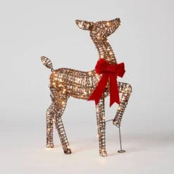 LED Faux Rattan Fawn With Red Bow Christmas Novelty Sculpture Light - Wondershop™ -Christmas Supply Store GUEST caf29859 95fb 465f a9bb 06e905b02379