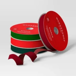 4 Pk Christmas Velvet Ribbon Gift Packaging Accessories Red/Green - Wondershop™ 5 4 Pk Christmas Velvet Ribbon Gift Packaging Accessories Red/Green - Wondershop™ -Christmas Supply Store GUEST cd4f55cc 75bb 4c76 a54f 41ba1338c4f3