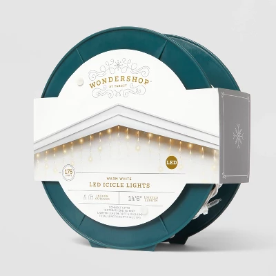 175ct LED Christmas Icicle Lights Spool Warm White With White Wire - Wondershop™ 4 175ct LED Christmas Icicle Lights Spool Warm White With White Wire - Wondershop™ - Image 3