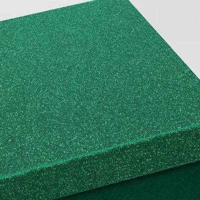 Christmas Wrap Essentials Medium Square Box Green Glitter - Wondershop™ 4 Christmas Wrap Essentials Medium Square Box Green Glitter - Wondershop™ - Image 2