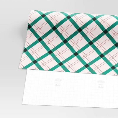 30” 25 Sq Ft Christmas Roll Wrap Green/White/Red Plaid - Wondershop™ 4 30” 25 Sq Ft Christmas Roll Wrap Green/White/Red Plaid - Wondershop™ - Image 2