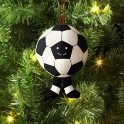Christmas Embroidered Face Soccer Ornament - Wondershopâ˘