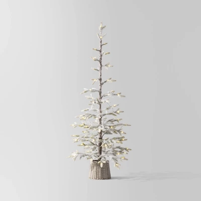 Pre-lit Flocked Balsam Fir Artificial Christmas Tree With Basket Base Warm White LED Lights - Wondershop™ 8 Pre-lit Flocked Balsam Fir Artificial Christmas Tree With Basket Base Warm White LED Lights - Wondershop™ - Image 6