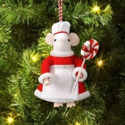 Christmas Felted Wool Mouse Lollipop Chef Ornament - Wondershopâ˘