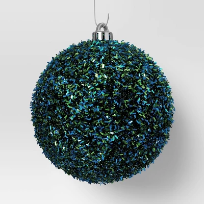 9ct Christmas Tinsel Ball Ornament Set Blue Green - Wondershop™ 5 9ct Christmas Tinsel Ball Ornament Set Blue Green - Wondershop™ - Image 3