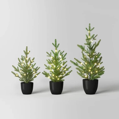 Pre-lit Potted Balsam Fir Mini Artificial Christmas Tree Set Warm White Lights - Wondershop™ 7 Pre-lit Potted Balsam Fir Mini Artificial Christmas Tree Set Warm White Lights - Wondershop™ - Image 5