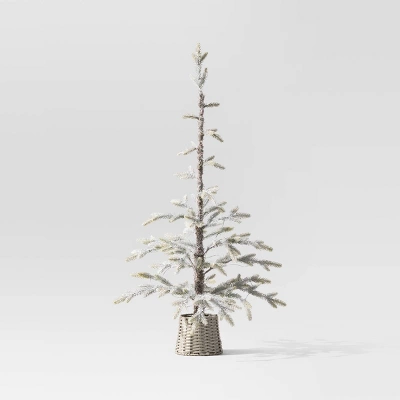 Pre-lit Flocked Balsam Fir Artificial Christmas Tree With Basket Base Warm White LED Lights - Wondershop™ 4 Pre-lit Flocked Balsam Fir Artificial Christmas Tree With Basket Base Warm White LED Lights - Wondershop™ - Image 2