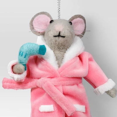 Christmas Felted Wool Mouse With Hairdryer Ornament - Wondershop™ 4 Christmas Felted Wool Mouse With Hairdryer Ornament - Wondershop™ - Image 2