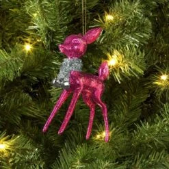 Christmas Plastic Deer Ornament Hot Pink - Wondershopâ˘